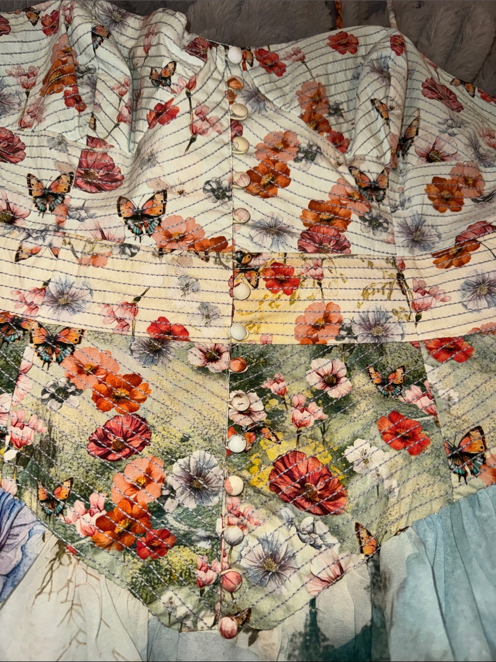 Anthropologie Floral & Butterfly Midi Dress - Multicolor - Picture 4 of 16